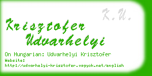 krisztofer udvarhelyi business card